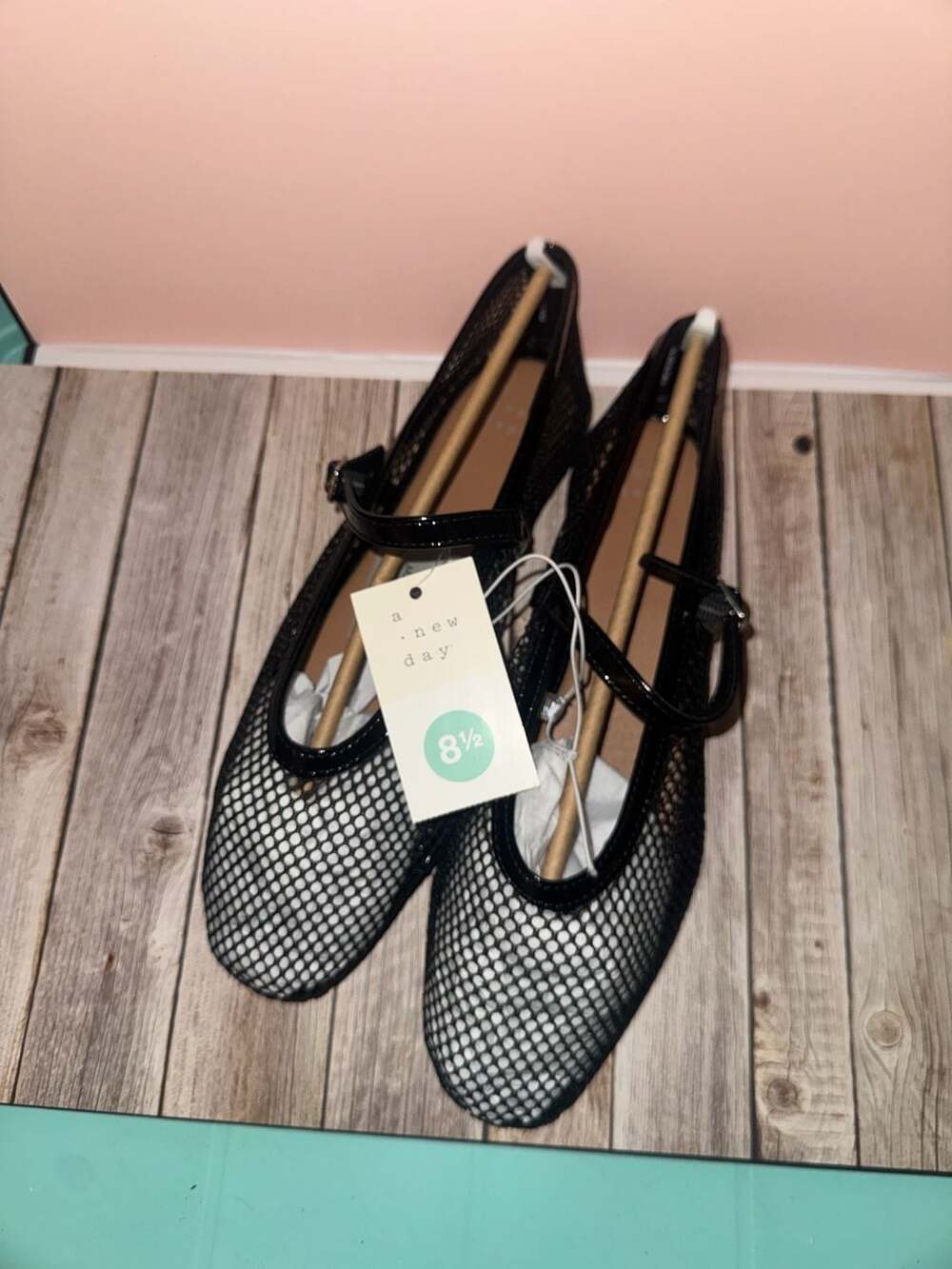 A New Day Women's Issa Mesh Mary Jane Ballet Flats Black Size 8.5 - Picture 2 of 4